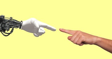 Human hand and robot hand